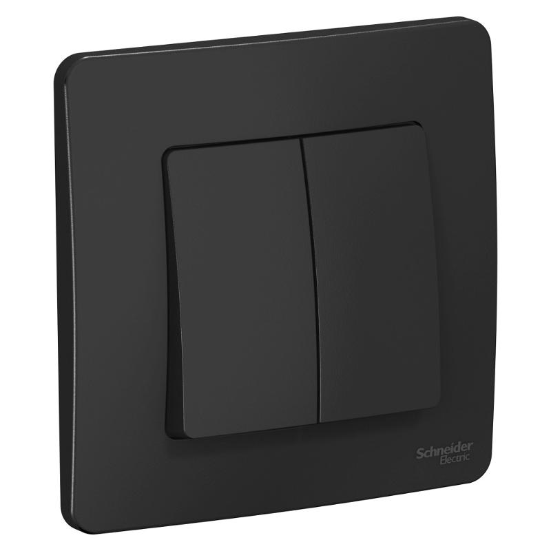 Blanca Антрацит С/У Выключатель 2-клавишный, 10А, 250B | BLNVS010506 | SE — Systeme Electric