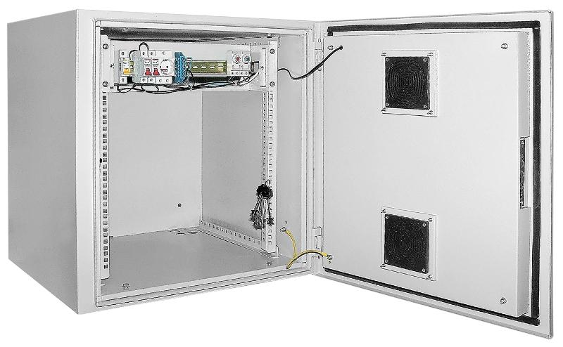 Шкаф уличный 19" 9U 650x600, IP55 металл дверь, серый | LO35-09U66-M55 | ITK — ITK