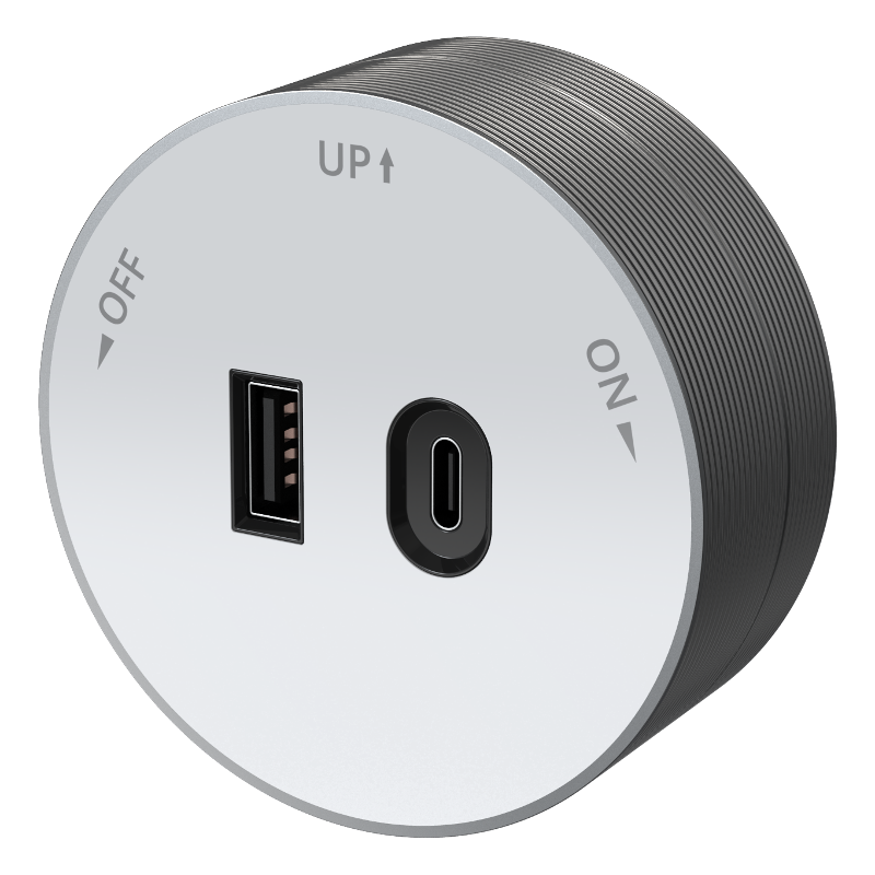 MultiTrack Розетка 2хUSB (тип А+С) 18Вт, 5В/3А Белый | MTK13003W | SE — миниатюра 2