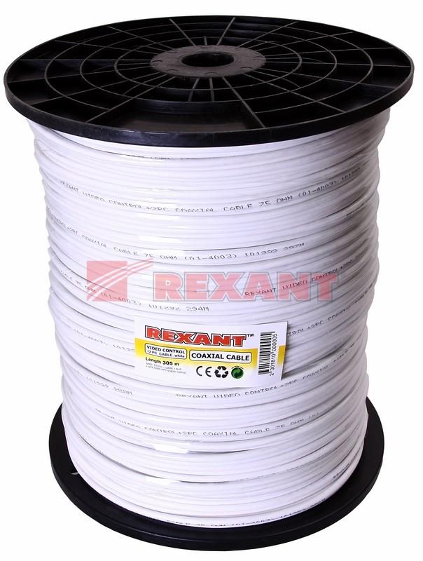 Кабель ККСВ-В+2х0,5 мм (бухта 305 м) белый | 01-4003 | REXANT — миниатюра 2