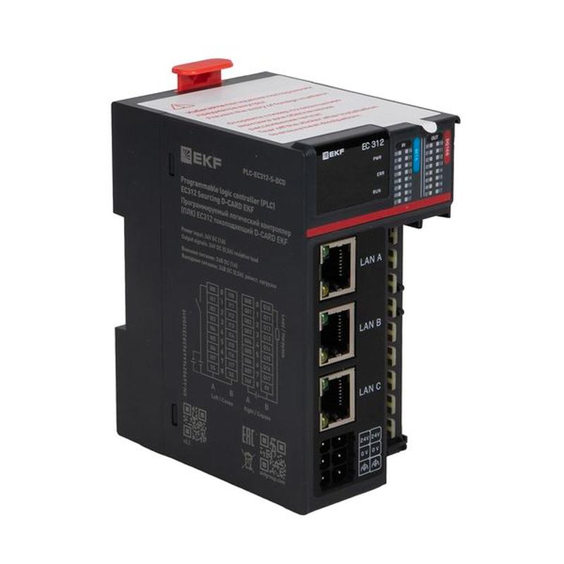 Контроллер программируемый логический (ПЛК) EC312 токоподающий D-CARD |PLC-EC312-S-DCD | EKF — миниатюра 5