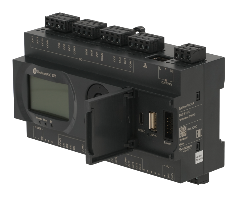 Интеллектуальное реле SR2; 220 VAC; дисплей; 28 IO: 16 DI, 12 DO (реле); 1xRS485, 1xRJ45 | ZR2PP11P7 | SE — миниатюра 2