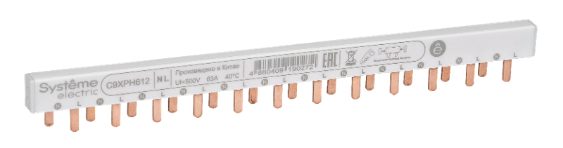Шина гребенчатая 1P+N (NL1) 9мм 12мод 63А | C9XPH612 | SE — Systeme Electric