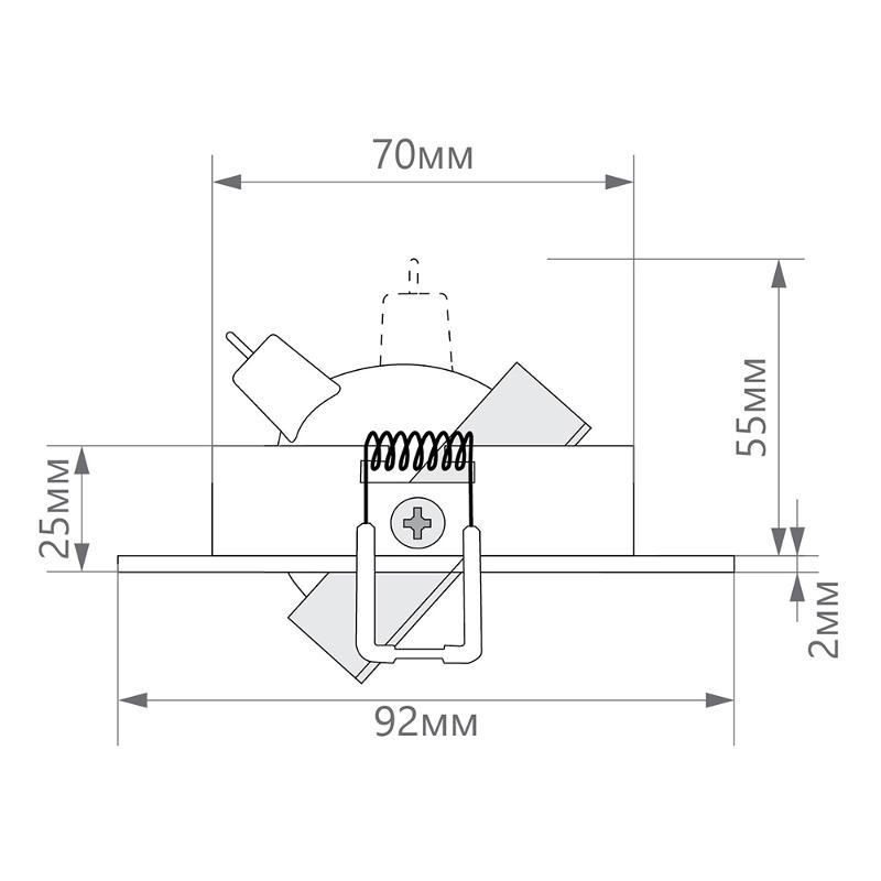 Светильник точечный встраиваемый под лампу DL2811 MR16 50W G5.3 "круг", хром (аналог DL272) | 32645 | FERON — миниатюра 2