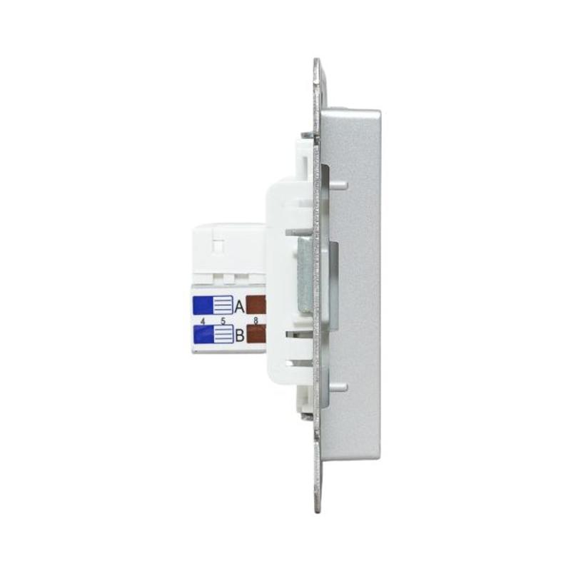 Механизм розетки HDMI+RJ45 (cat5), алюминий Эпика EKF | UP1-SOA-HDMI+RJ45 | EKF — миниатюра 6