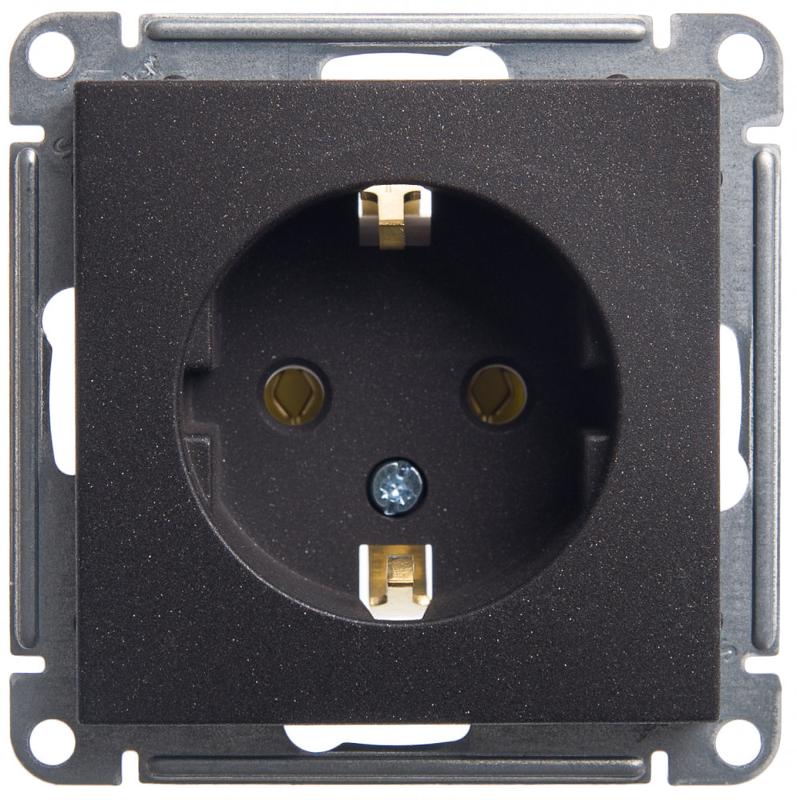 W59 Черный бархат Розетка с заземлением без шторок, 16А | RS16-154-6-86 | SE — Systeme Electric
