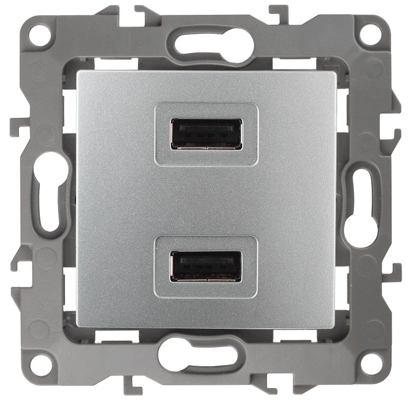 Устройство зарядное USB 12-4110-03  , 5В-2100мА,  алюминий  |Б0027493 | ЭРА — миниатюра 1