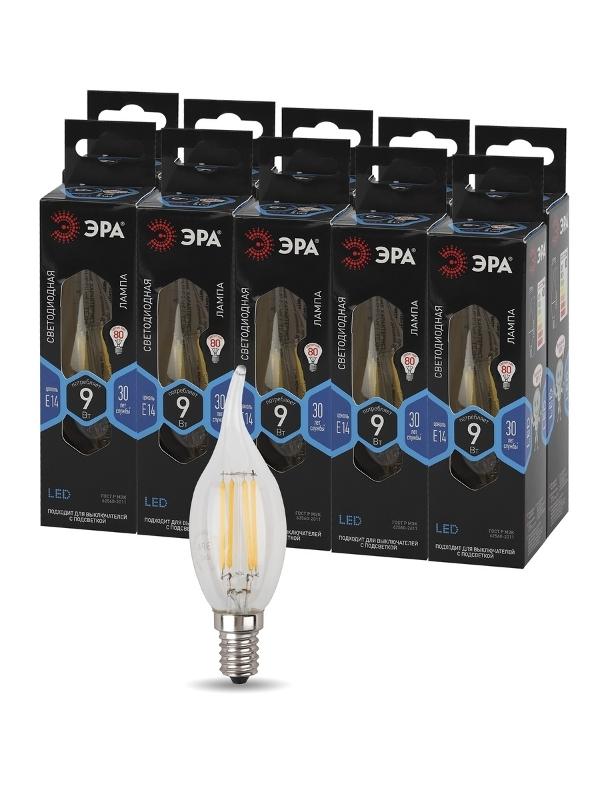 Лампа светодиодная F-LED BXS-9W-840-E14 (филамент, свеча на ветру, 9Вт, нетр, E14) | Б0047005 | ЭРА — миниатюра 5