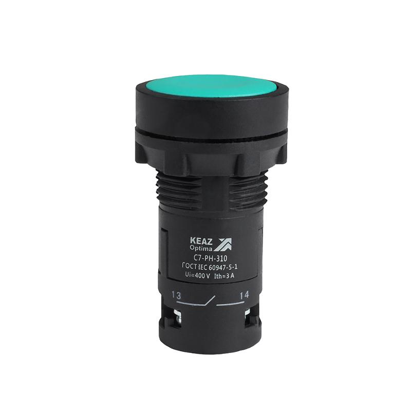 Кнопка с фиксацией OptiSignal Compact D22 C7-PH-301 зеленая 1НЗ XB7NH32 | 362056 | КЭАЗ — фото 1 | Sento