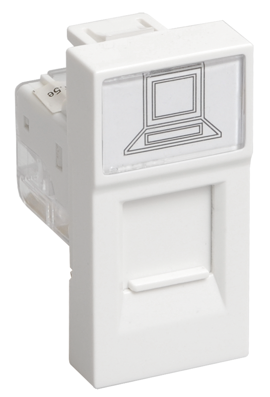 Розетка информационная RJ-45 UTP кат.5e, 1 модуль. РКИ-10-00-П | CKK-40D-RI1-K01 | IEK — миниатюра 2