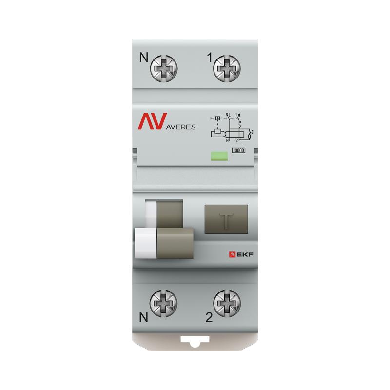 Дифференциальный автомат (УЗО) DVA-10 1P+N 40А (D) 30мА (A) 10кА  AVERES |rcbo10-1pn-40D-30-a-av| EKF — миниатюра 3