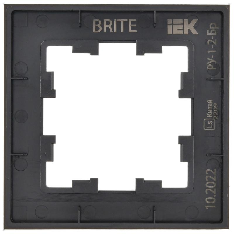 BRITE Рамка 1-ая РУ-1-2-Бр стекло черный матовый | BR-M12-G-31-K02 | IEK — миниатюра 5