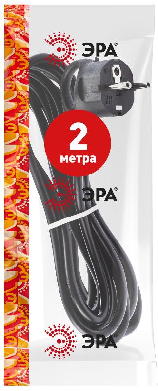 UX-3x0,75-2m-B Шнур питания с вилкой с/з ПВС 3x0,75 2м черный (50/1800) | Б0048691 | ЭРА — миниатюра 4
