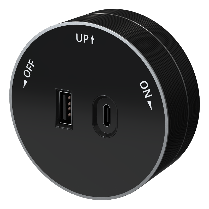 MultiTrack Антрацит Розетка 2хUSB (тип А+С) 18Вт, 5В/3А Антрацит |MTK13003B| SE — миниатюра 3