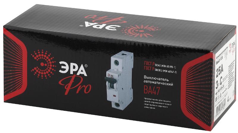 Выключатель автоматический трехполюсный Pro Pro NO-901-38 ВА47-100 3P 25А кривая C | Б0031808 | ЭРА — миниатюра 2