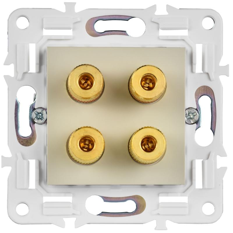 SKANDY Аудиорозетка 4-местная SK-A01B бежевый | SK-S40-K10 | IEK — миниатюра 2