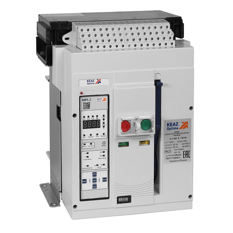 Выключатель автоматический OptiMat A-1000-S1-3P-50-F-MR5.2-B-C2200-M2-P04-S2-06 | 366252 | КЭАЗ — КЭАЗ (Курский электроаппаратный завод)