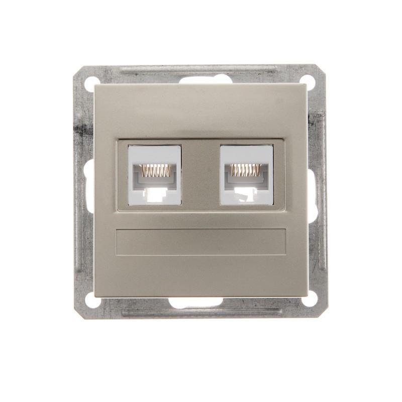 W59 Шампань Розетка компьютерная 2-ая RJ45 кат.5e | RSI-251KK5E-4-86 | SE — Systeme Electric