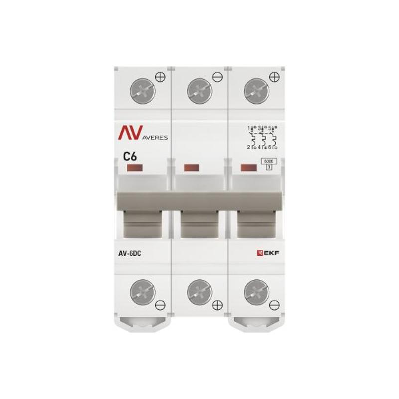 Выключатель автоматический трехполюсный AV-6 DC 6А C 6кА AVERES | mcb6-DC-3-06C-av | EKF — миниатюра 15
