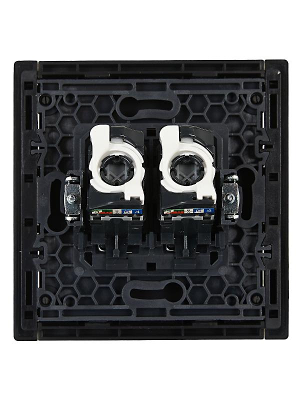 FORTE&PIANO Розетка комп. 2-ая RJ45 кат.5E FP133 черный | FP-K20-1-K02 | IEK — миниатюра 3
