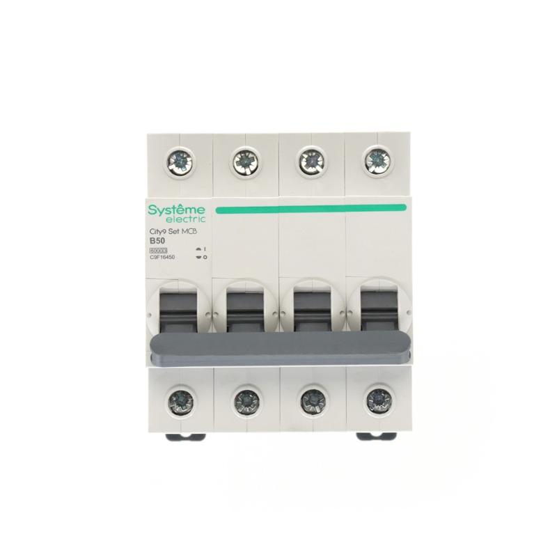 Выключатель автоматический четырёхполюсный 50A B 6kA City9 | C9F16450 |Systeme Electric — миниатюра 3