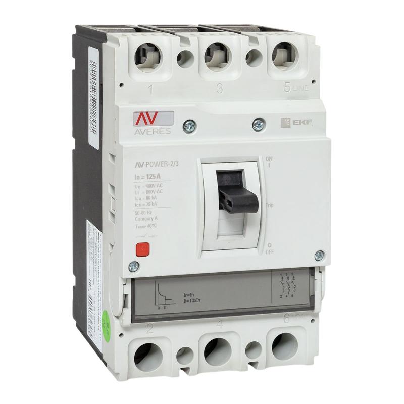 Выключатель автоматический AV POWER-2/3 125А 80kA TR AVERES | mccb-23-125H-TR-av | EKF — EKF