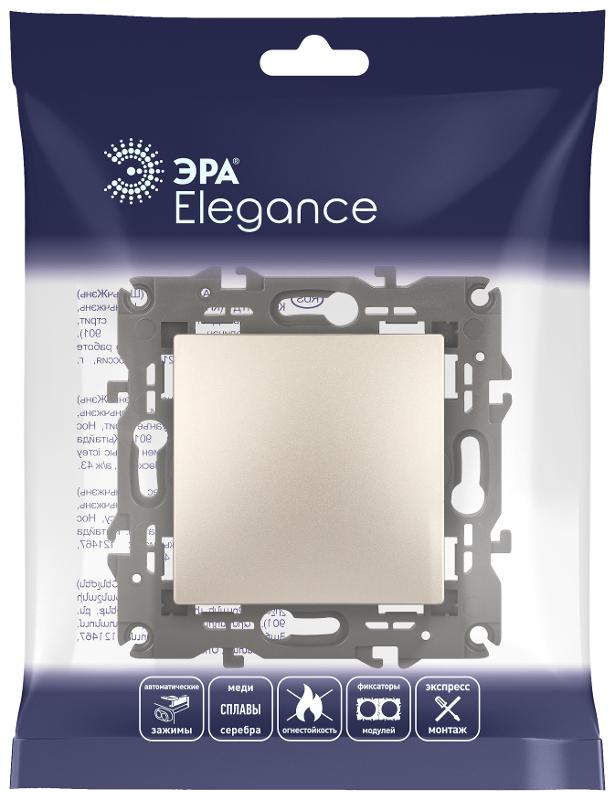14-1101-04 Выключатель, 10АХ-250В, IP20, Эра Elegance, шампань | Б0034211 | ЭРА — миниатюра 2