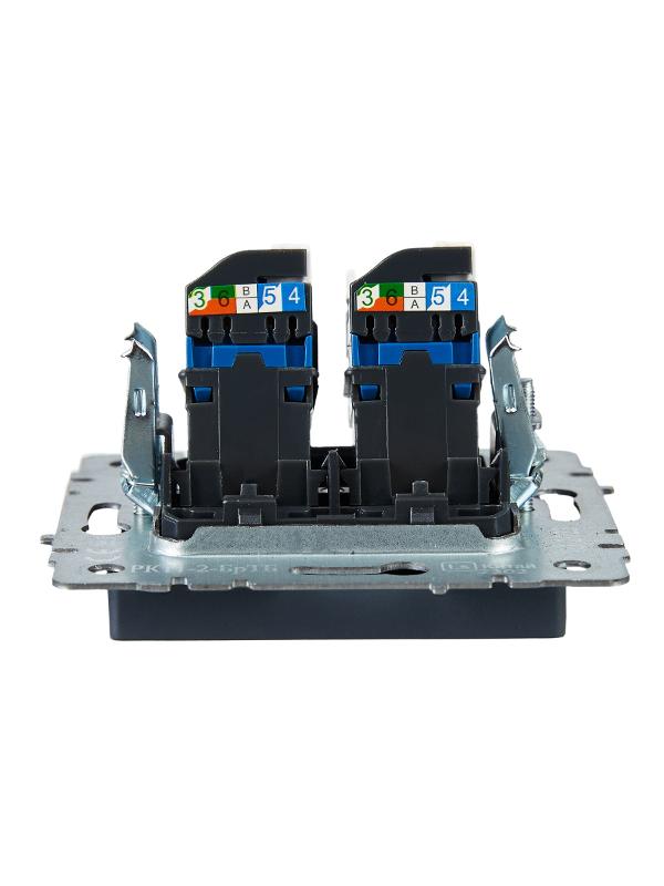 BRITE Розетка компьютерная 2-ая RJ45 кат.6 РК11-2-БрМ маренго | BR-K20-2-K35 | IEK — миниатюра 5