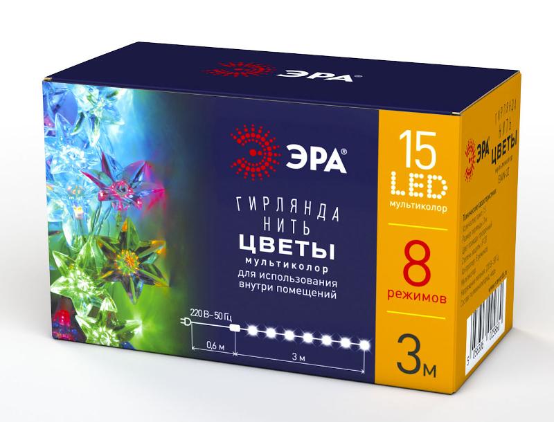 Гирлянда светодиодная  Нить Цветы 3 м мультиколор, 220V,  ENIN-3Z ,  IP20 (36/864) | Б0041896 | ЭРА — ЭРА (Энергия света)