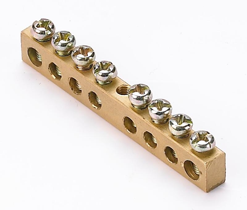 Шина нулевая 8 групп/крепеж по центру, сеч. 6x9 | 32001DEK | DEKraft — DEKraft