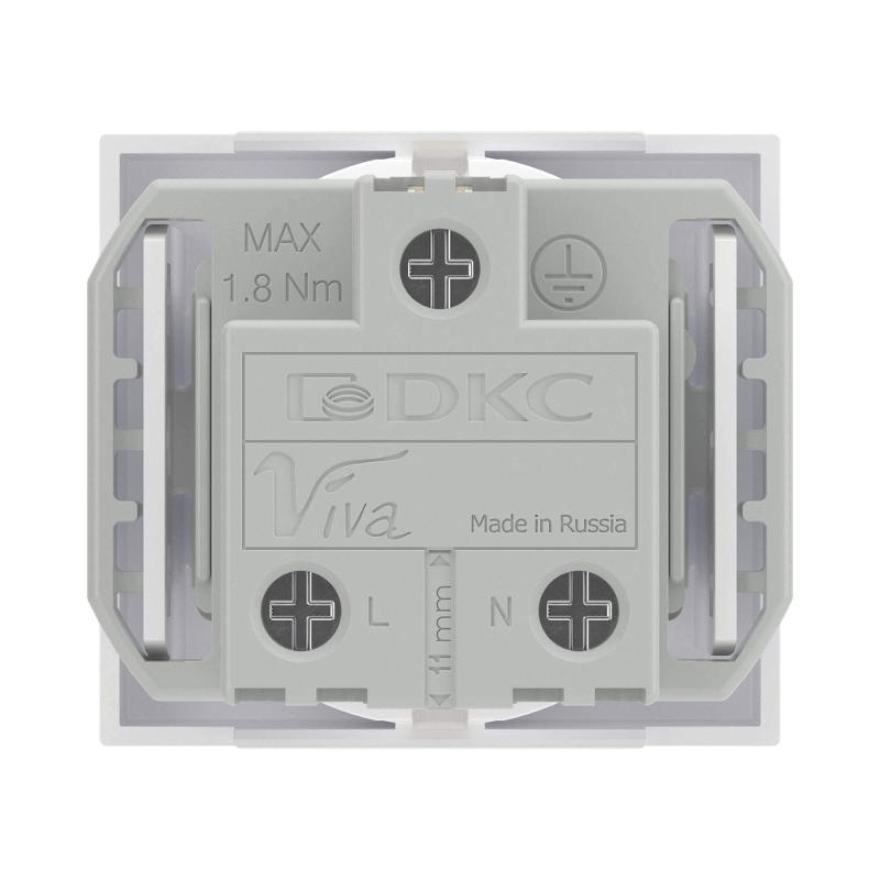 Розетка со шторками з/к 2мод. 16А IP20 белая Viva  | 45005 | DKC — миниатюра 3