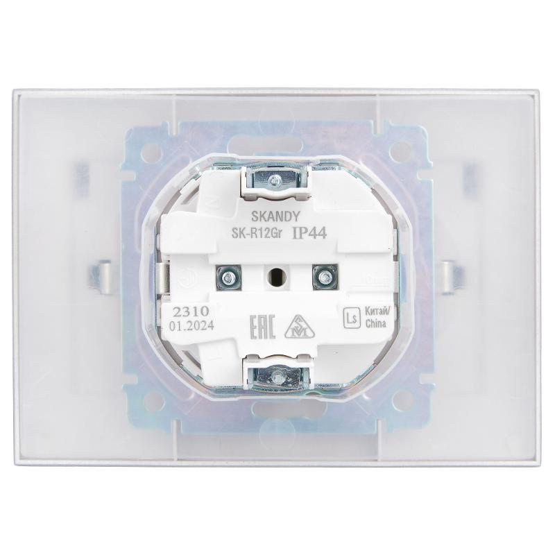 SKANDY Розетка 2-местная с кр. 16А в сб IP44 SK-R12Gr серый | SK-R26-16-44-K03-F | IEK — миниатюра 3