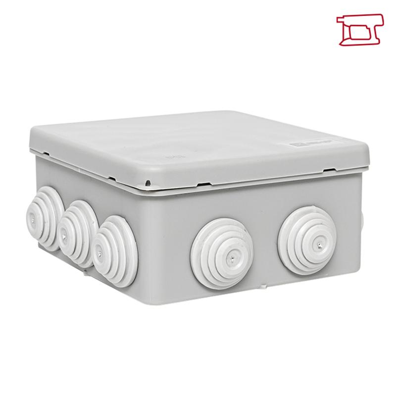 Коробка распределительная КМР-030-014 с крышкой наружная (100х100х50), 10 мембранных вводов IP54 розничный стикер PROxima | plc-kmr-030-014-r | EKF — миниатюра 15