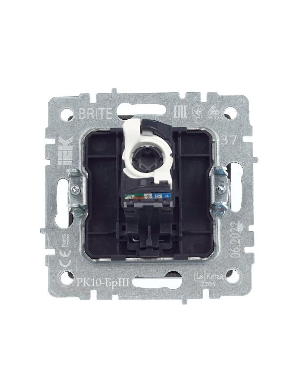 BRITE Розетка компьютерная RJ45 кат.5E РК10-БрШ шампань | BR-K10-1-K37 | IEK — миниатюра 14