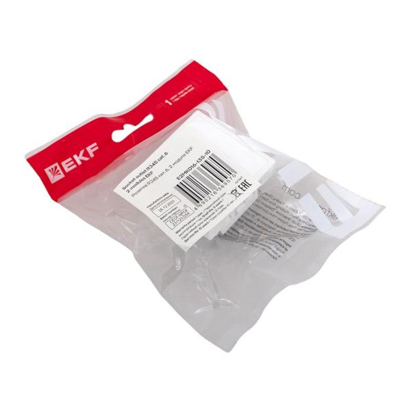 Розетка RJ45 кат. 6, 2 модуля EKF | E2MK016-135-10 | EKF — миниатюра 15