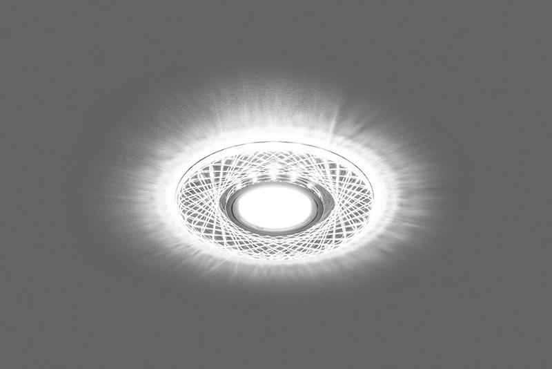 Светильник точечный встраиваемый под лампу, с LED подсветкой CD970 15LED*2835 SMD 4000K, MR16 50W G5.3, прозрачный, хром | 29666 | FERON — миниатюра 3