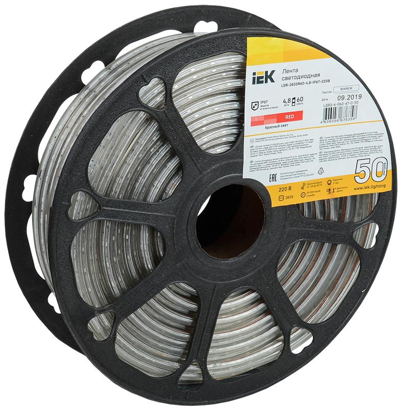 Лента светодиодная 50м LSR-2835R60-4,8-IP67-220В | LSR3-6-060-67-0-50 | IEK — IEK (ИЭК)