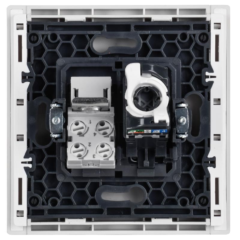 FORTE&PIANO Розетка двойная RJ11+RJ45 кат.5E FP435 ваниль | FP-KT20-O-1-K10 | IEK — миниатюра 3