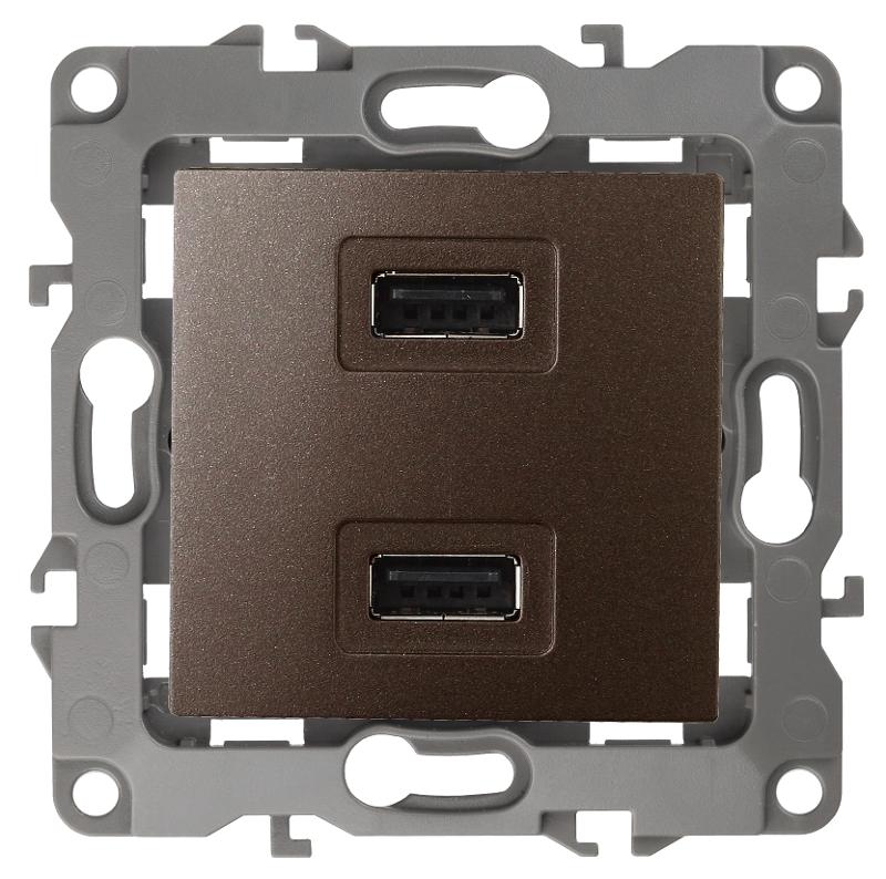 Устройство зарядное USB 12-4110-13  , 5В-2100мА,  бронза  |Б0027498 | ЭРА — миниатюра 1
