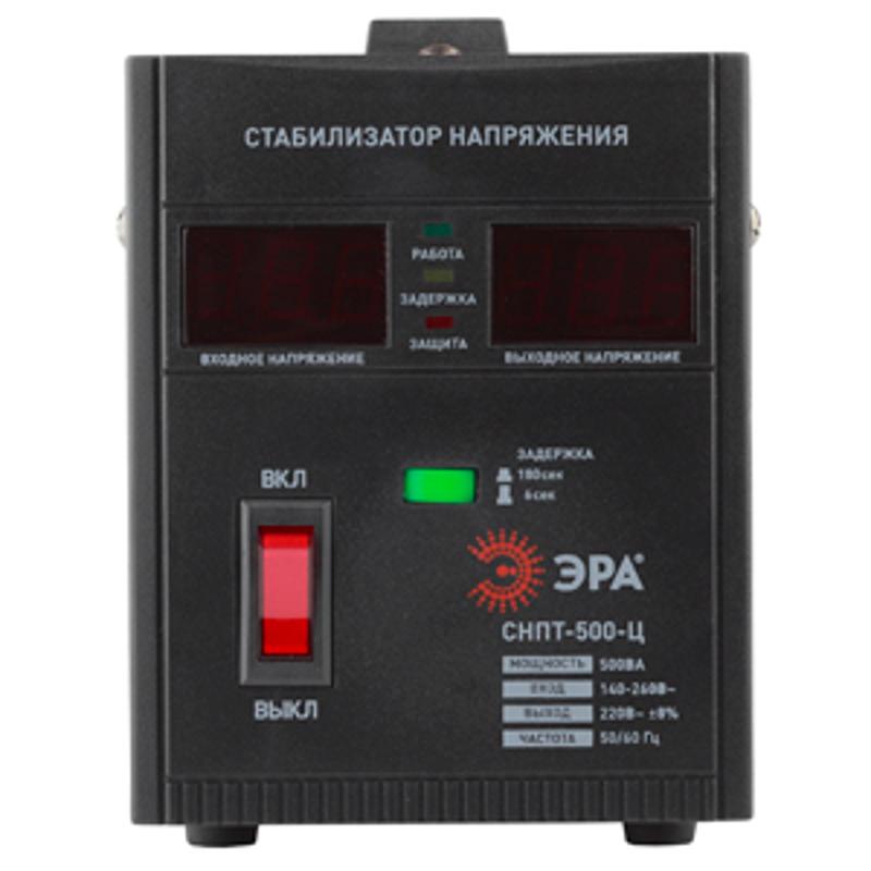 Стабилизатор напряжения СНПТ-500-Ц   переносной, ц.д., 140-260В/220/В, 500ВА (8/144) |Б0020157 | ЭРА — миниатюра 4
