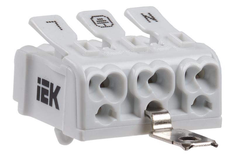 Клемма пружинная соединительная КСПнз3-L+N+PE | UKZ-B06-3P-F1-E1-10 | IEK — IEK (ИЭК)