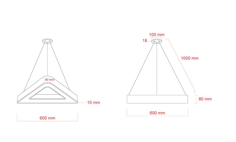 Светильник светодиодный Geometria Delta SPO-153-W-40K-030 30Вт 4000К 2100Лм IP40 600*600*80 белый подвесной ЛТ | Б0058872 | ЭРА — миниатюра 3