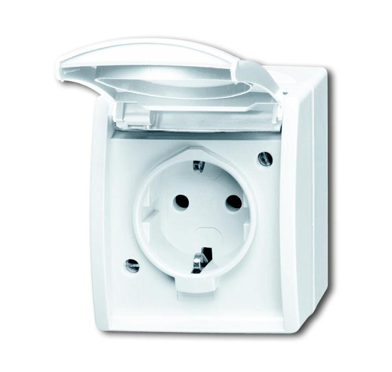 Розетка SCHUKO 16А 250В IP44 для открытого монтажа, серия ocean, цвет альпийский белый | 2083-0-0846  | 2CKA002083A0846 | ABB — ABB