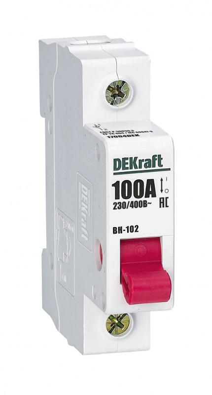 Выключатель нагрузки 1Р 100А ВН-102 | 17004DEK | DEKraft — DEKraft