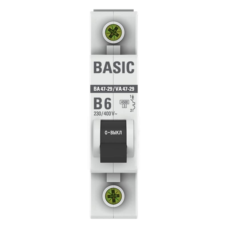 Выключатель автоматический однополюсный 1P 6А (B) 4,5кА ВА 47-29 EKF Basic|mcb4729-1-06-B|EKF — миниатюра 2