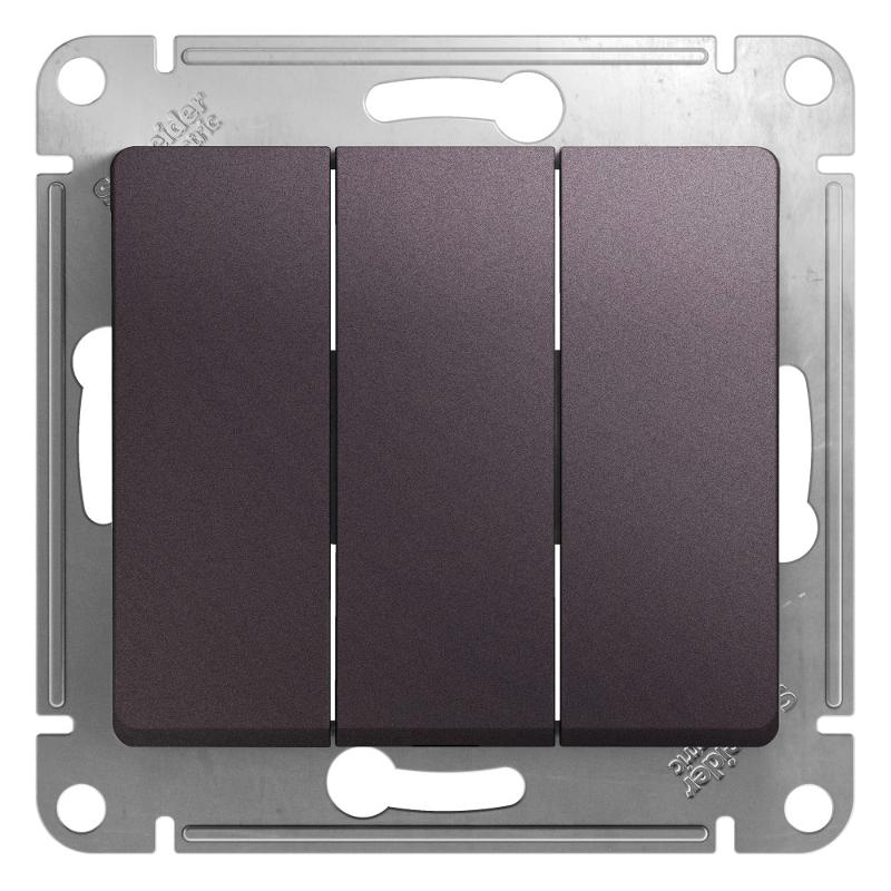 Glossa Сиреневый туман Выключатель 3-клавишный, сх.3, 10AX | GSL001431 | SE — Systeme Electric
