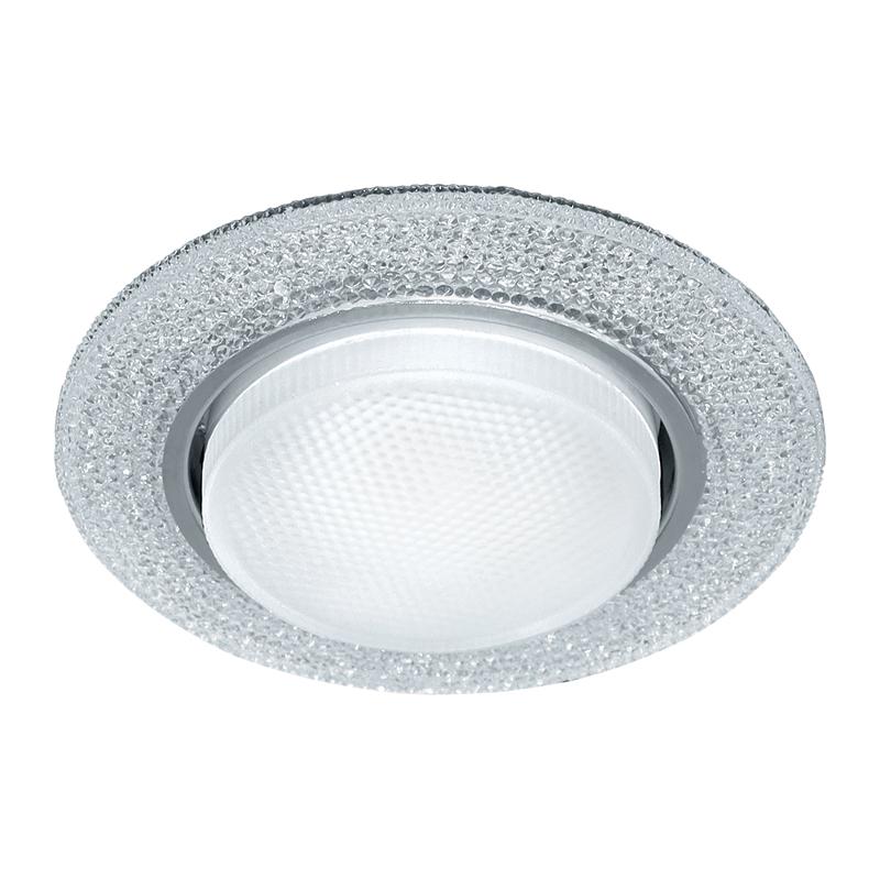 Светильник потолочный встраиваемый со светодиодной подсветкой 20LED*2835 SMD 4000K, 15W GX53, без лампы, прозрачный, хром CD4046 с др-ром в/компл | 41 — Feron