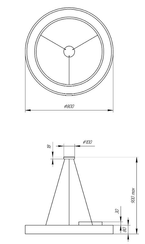Светильник светодиодный Geometria Ring SPO-134-B-40K-056 56Вт 4000К 4200Лм IP40 800*800*80 черный подвесной | Б0050565 | ЭРА — миниатюра 4