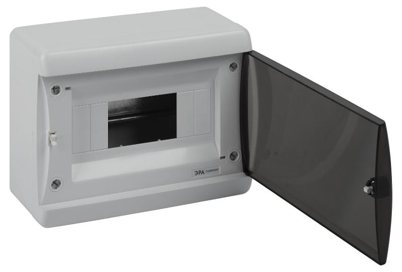 Корпус пластиковый навесной ЭРА COMFORT ЩРН-П-8 IP41 прозрачная крышка белый | Б0067224 | ЭРА — миниатюра 3
