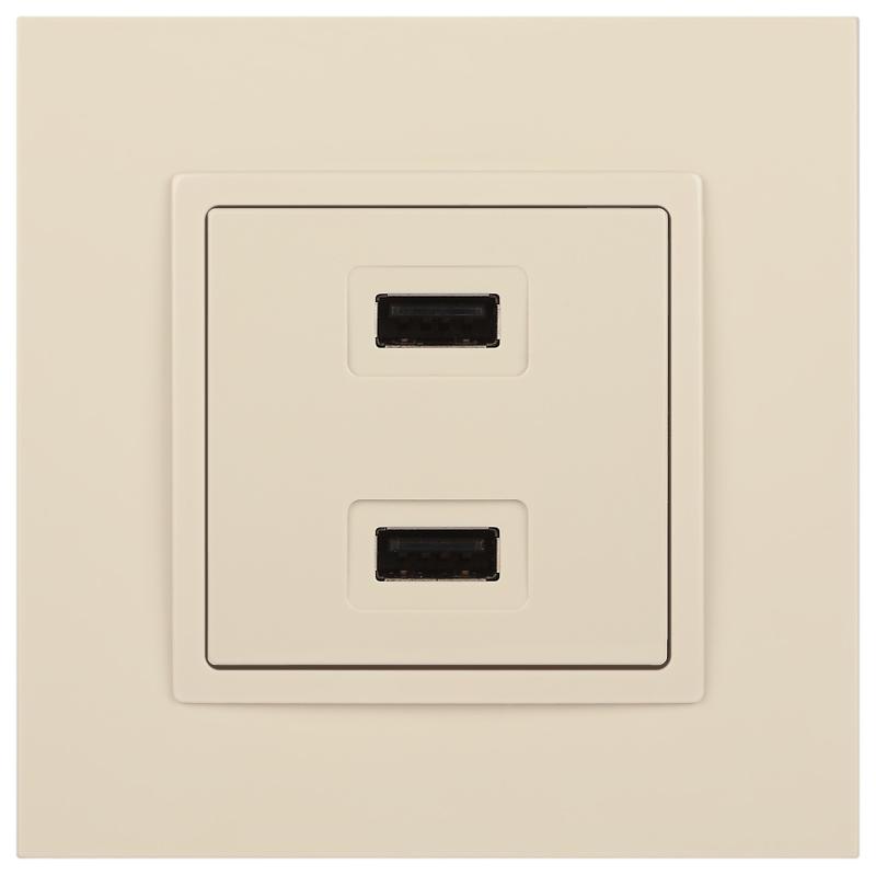 14-4110-02 Устройство зарядное USB, 230В/5В-2100мА, IP20, Эра Elegance, сл.кость | Б0034359 | ЭРА — миниатюра 2